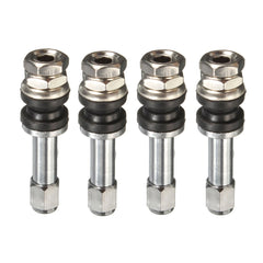 4pcs Universal Chrome Flush Mount Metal Tire Tyre Valve Stems Bolt With Cap TR48