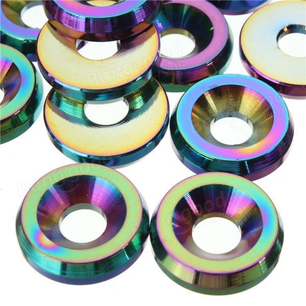 20PCS Billet Aluminum Fender Bumper Washer Engine Bay Dress Up Kit Neo Chrome