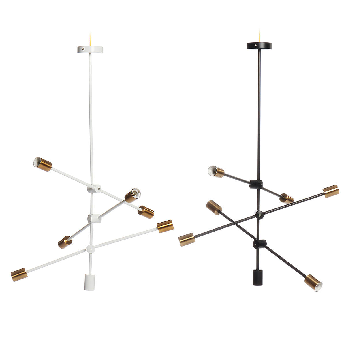 6 Heads Flush Mount Ceiling Light Chandelier, Modern Minimalism Metal Base Pendant Ceiling Lamp Hanging Lighting Fixture