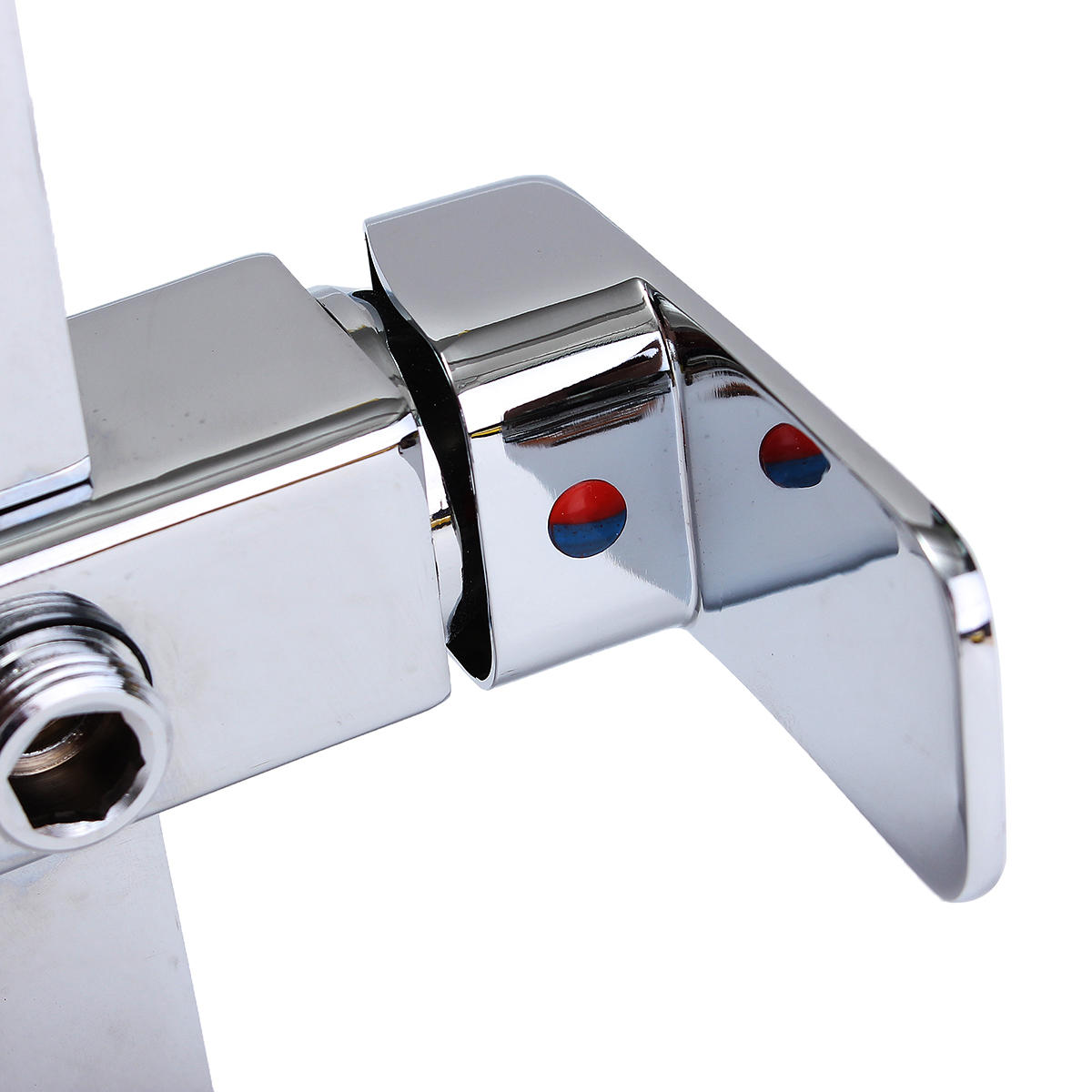 Modern Style Wall Mount Chrome Bathroom Faucet Hot Cold Mixer Tap + Shower Head