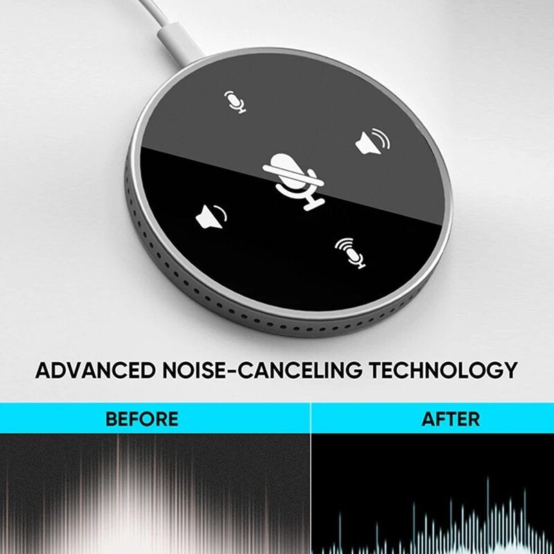 USB Conference Microphone,Omnidirectional PC Computer Condenser Mic with Mute Button for Meeting/Class Plug & Play