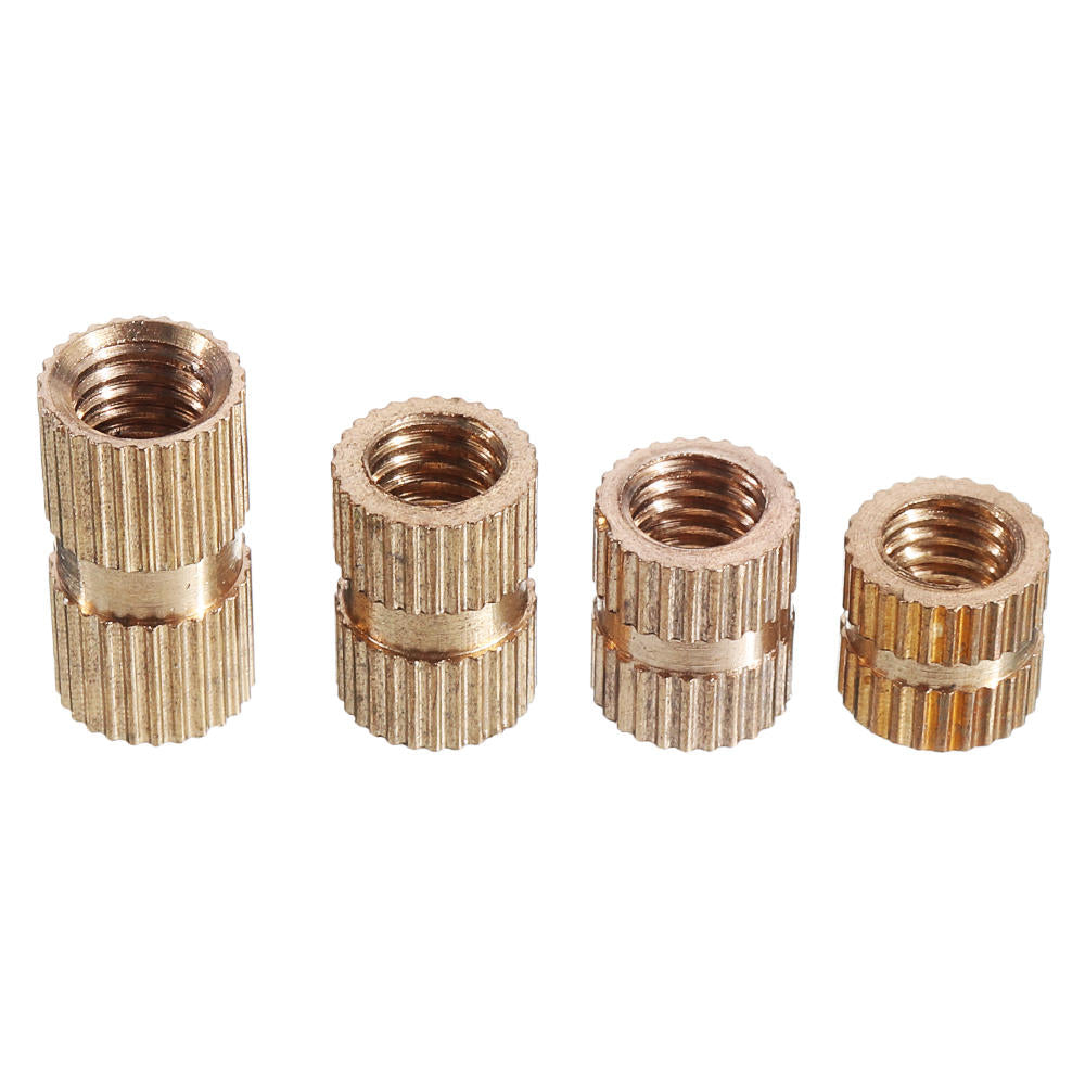 140Pcs M6 Knurled Brass Round Female Thread Knurled Nuts Round Insert Embedment Nut Assortment Set