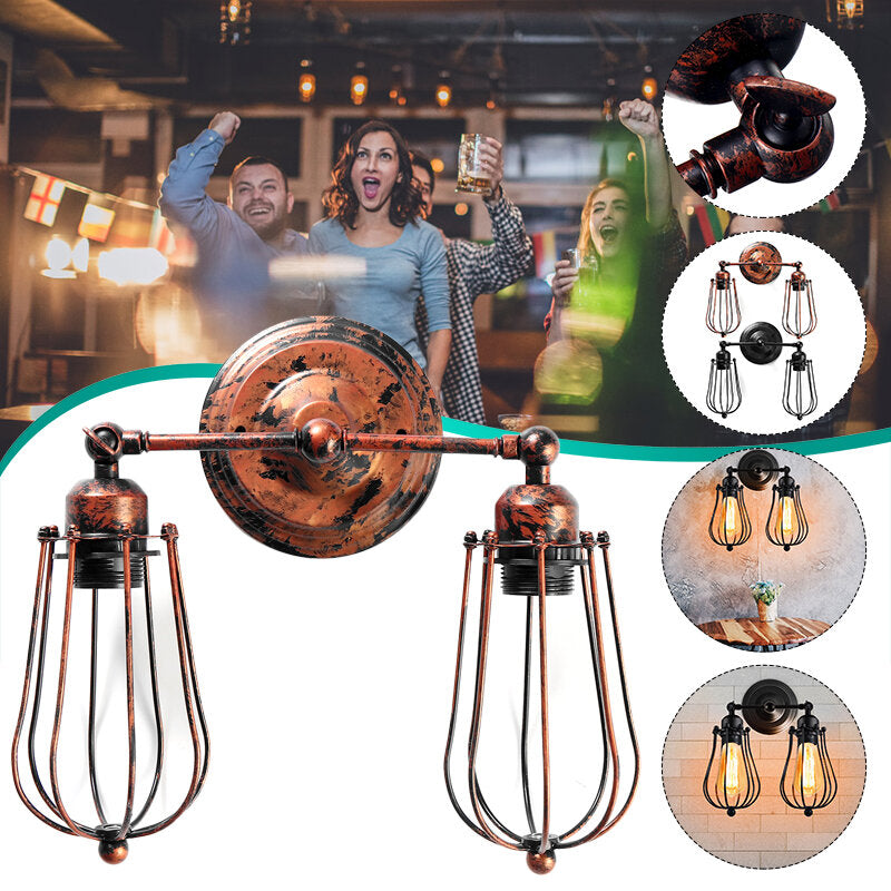 Industrial Wall Light Mounted Sconce Iron Retro Lamp Fixture Room Decor
