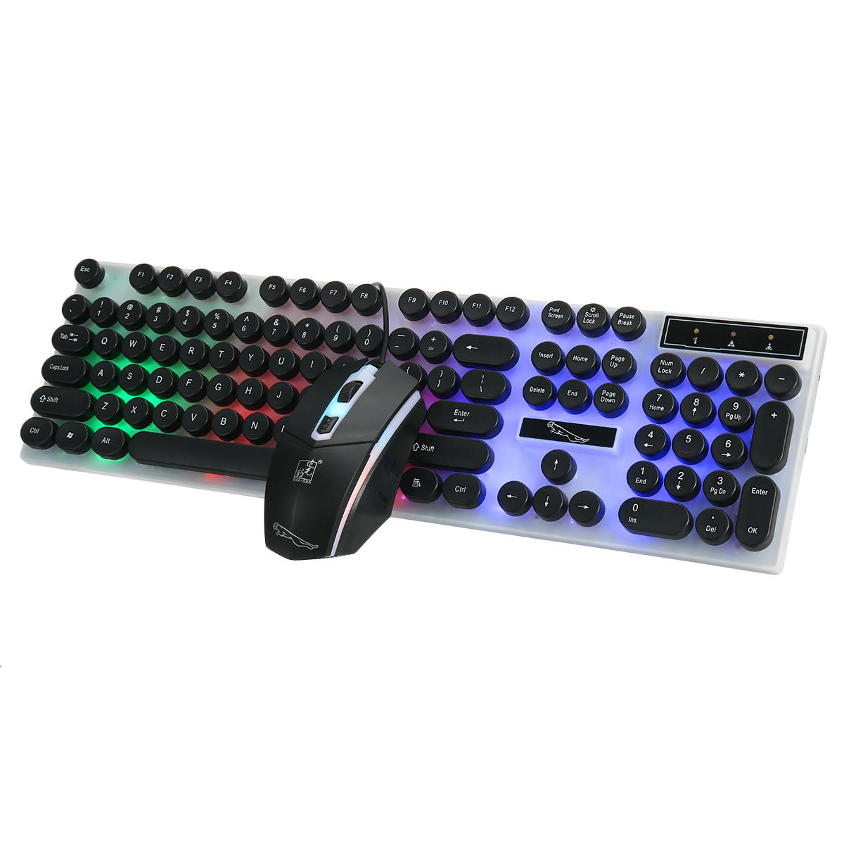 104 Keys Colorful Backlight USB Wired Gaming Keyboard and Gaming Mouse Combo for PC Laptop