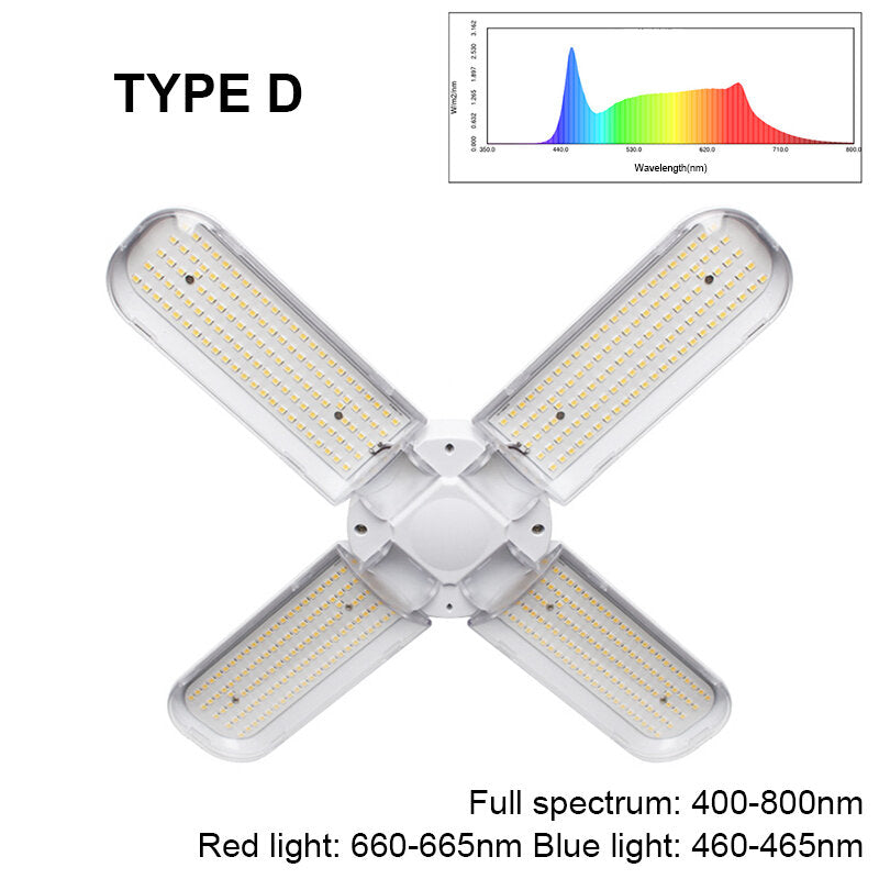 E27 Deformable LED Grow Light Full Spectrum Growing Lamp for Plant Hydroponics