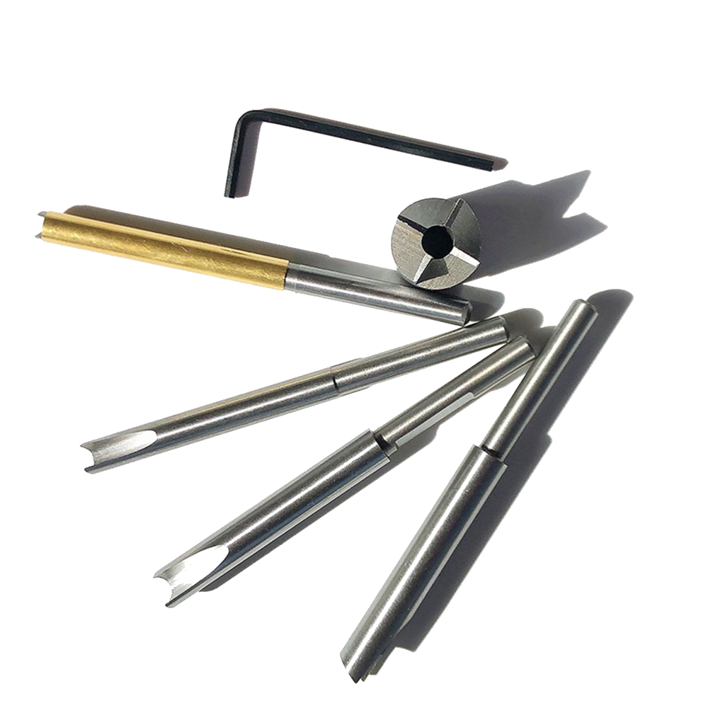 6pcs High-speed Steel 4-blade Milling Cutter Set Pen Reamer Woodworking Tool