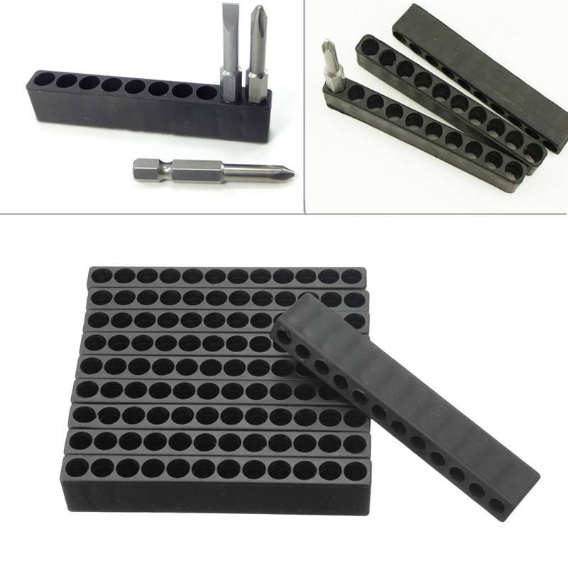 10pcs 12 Holes Hex Shank Plastic Screwdriver Bits Storage Deck Screwdriver Bit Head Storage Case