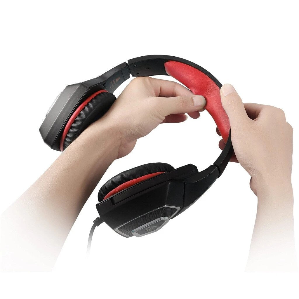 Gaming Headset Stereo Bass Game Headphone with Mic Noise Canceling LED Light for PC for PS4 Laptop