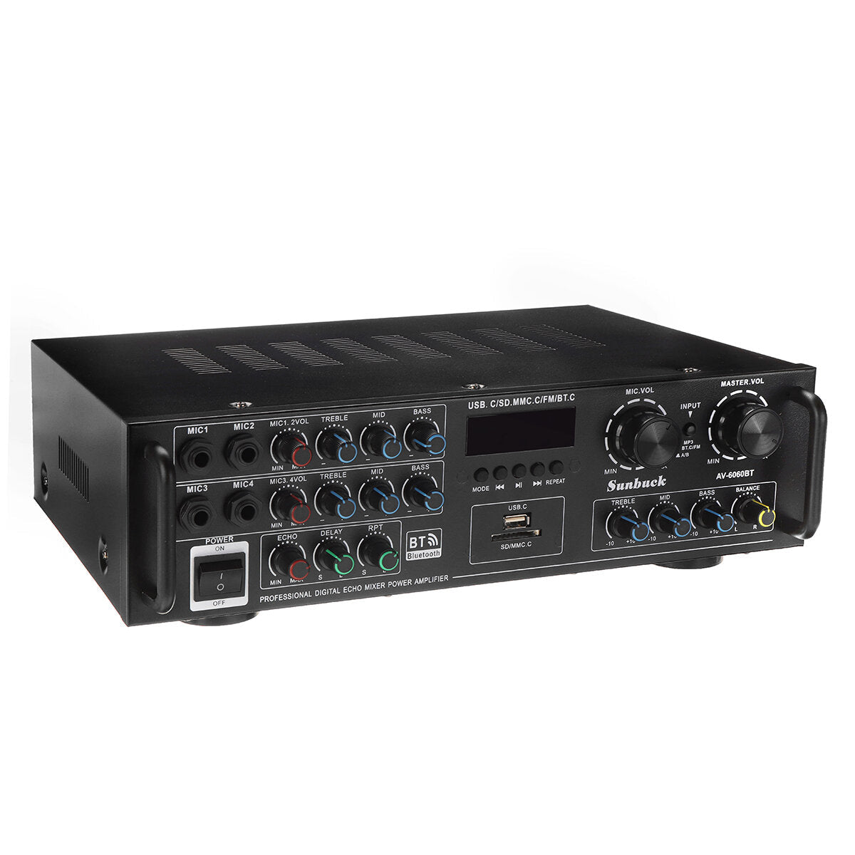Home Hi-Fi Digital Amplifier Bluetooth 5.0 AV-6060BT Audio Power 800W Car Stereo Karaoke Professional Amp Subwoofer