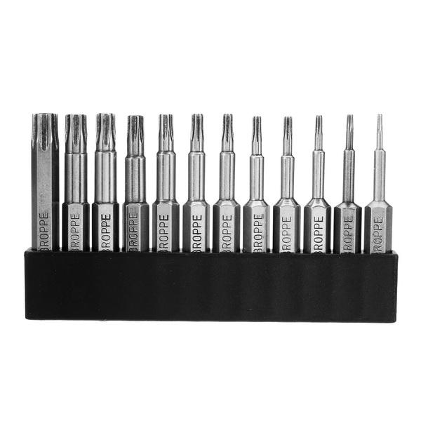 12pcs T5-T40 50mm Magnetic Torx Screwdriver Bits 1/4 Inch Hex Shank Screwdriver Bit Set