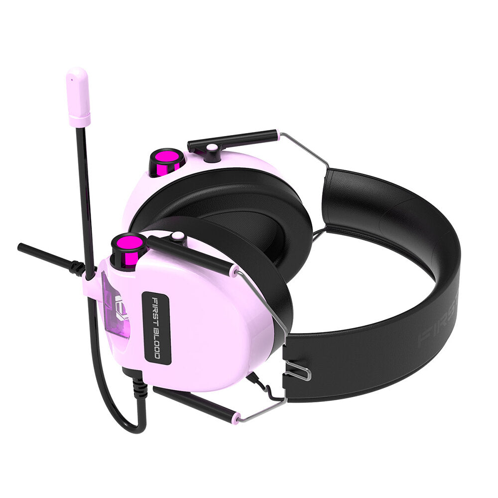 Gaming Headset Foldable Headphone with Virtual 7.1 One-way Noise Reduction Microphone Colorful Light for PC Laptop