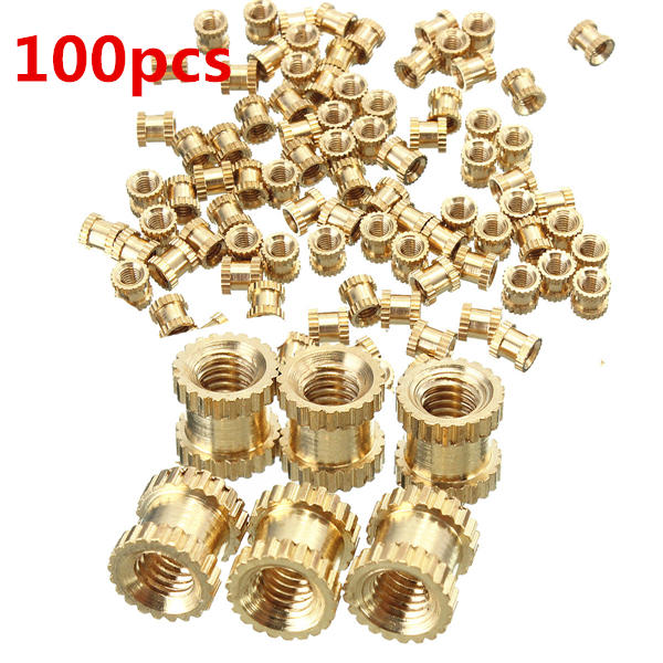 M3BN2 100pcs M3x5x5mm Metric Threaded Brass Knurl Round Insert Nuts