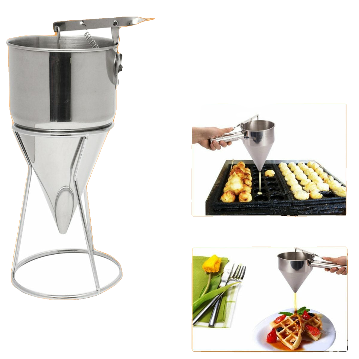 Imbuto conico Utensili in acciaio inox Octopus Fish Balls Kitchen Tool