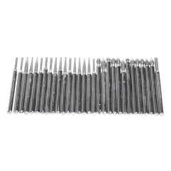 30pcs 3mm Shank Diamond Grinding Burr Needle Point Engraving Carving Polishing Glass Jade Stone Drill Bit Rotary Tool Set
