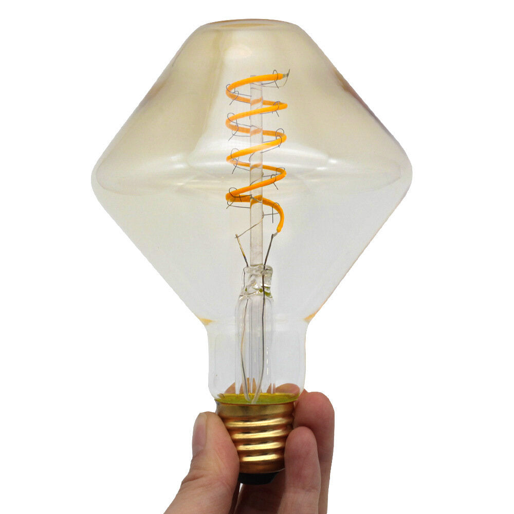 E27 2700K 4W Dimmable LED Incandescent Light Bulb Spinning Top Shape Edison Bulb Filament Lamp Retro Decor