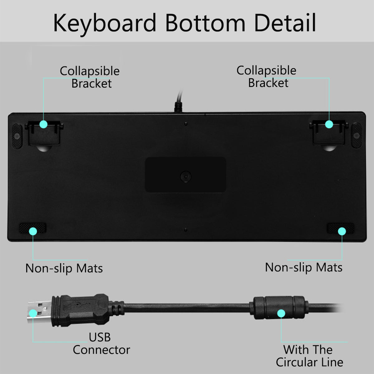 87 Keys Wired Mechanical Keyboard Blue Switch Waterproof 19 RGB Backlight Gaming Keyboard for Windows XP/7/8/10