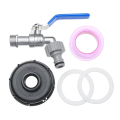 Fuel Tank Cap Adapter with Alloy Faucet and 1/2inch Clip-on Hose Connector Ton Valve