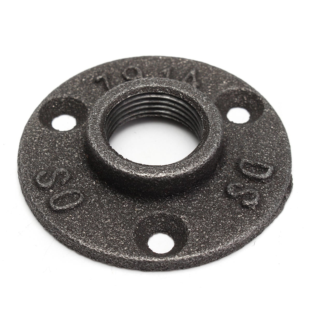 10pcs 3/4 Inch Black Malleable Threaded Floor Flange Iron Pipe Fittings Wall Mount