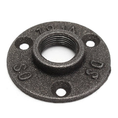 10pcs 3/4 Inch Black Malleable Threaded Floor Flange Iron Pipe Fittings Wall Mount