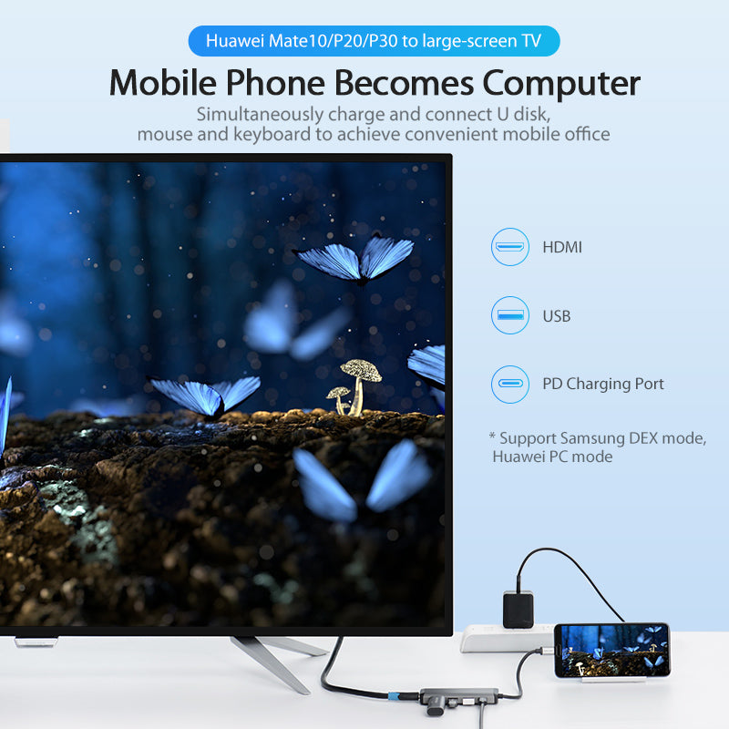 Type-C to HDMI USB3.0 PD Converter Type-C Adapter