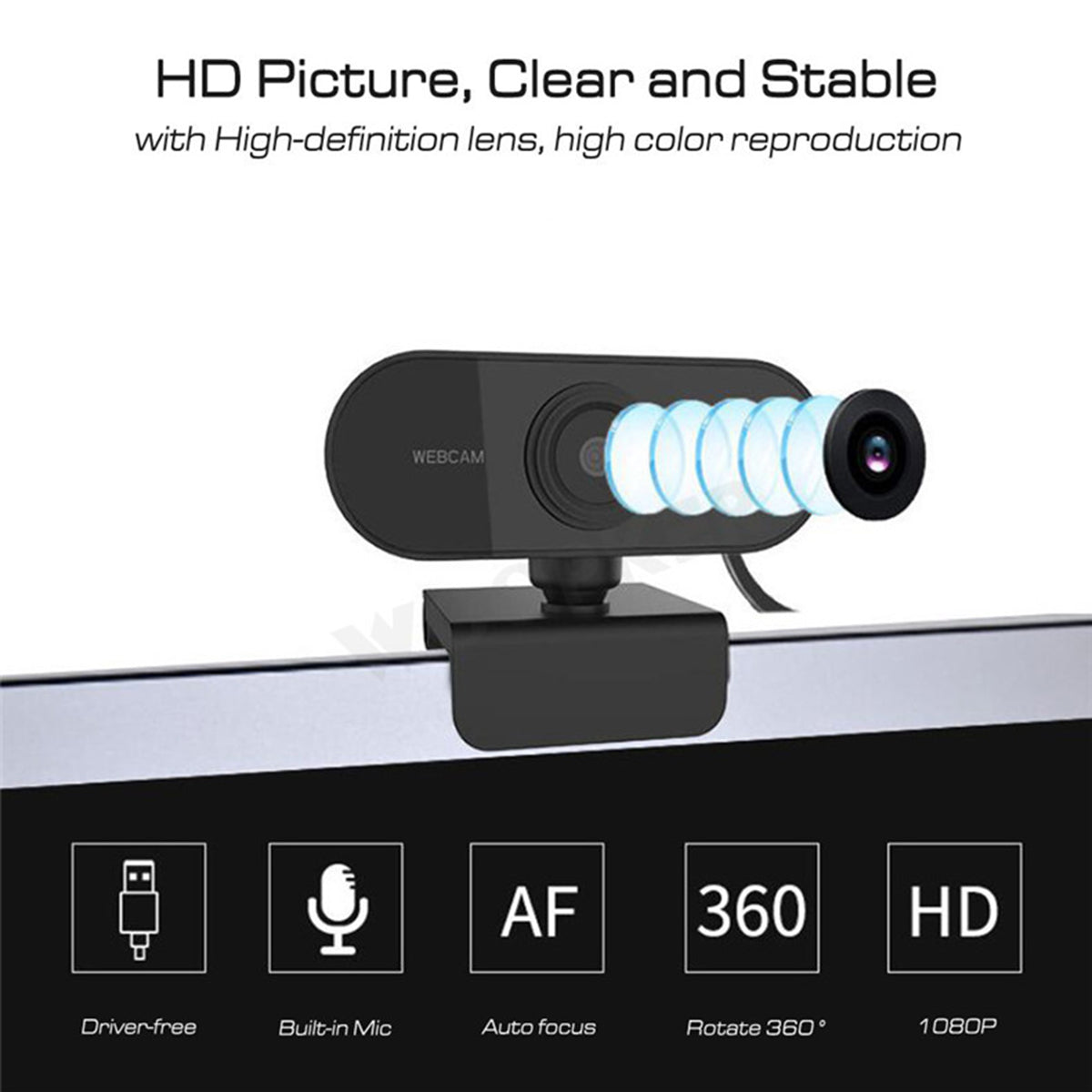 Webcam with Microphone Full HD 1080P Streaming Camera for Macbook