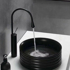 Space Aluminum Black Rotating Water Drop Style Kitchen Faucet Bathroom Basin Hot Cold Tap