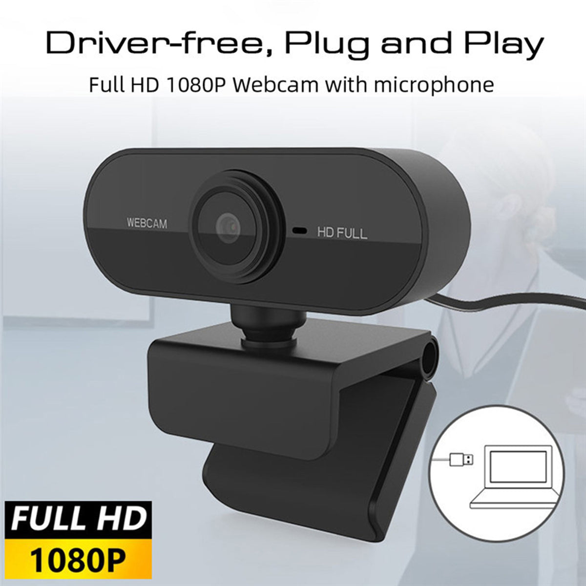 Webcam with Microphone Full HD 1080P Streaming Camera for Macbook