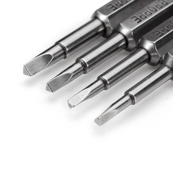 4pcs 50mm 1.8-2.7 1/4 Inch Hex Shank Magnetic Triangle Screwdriver Bits
