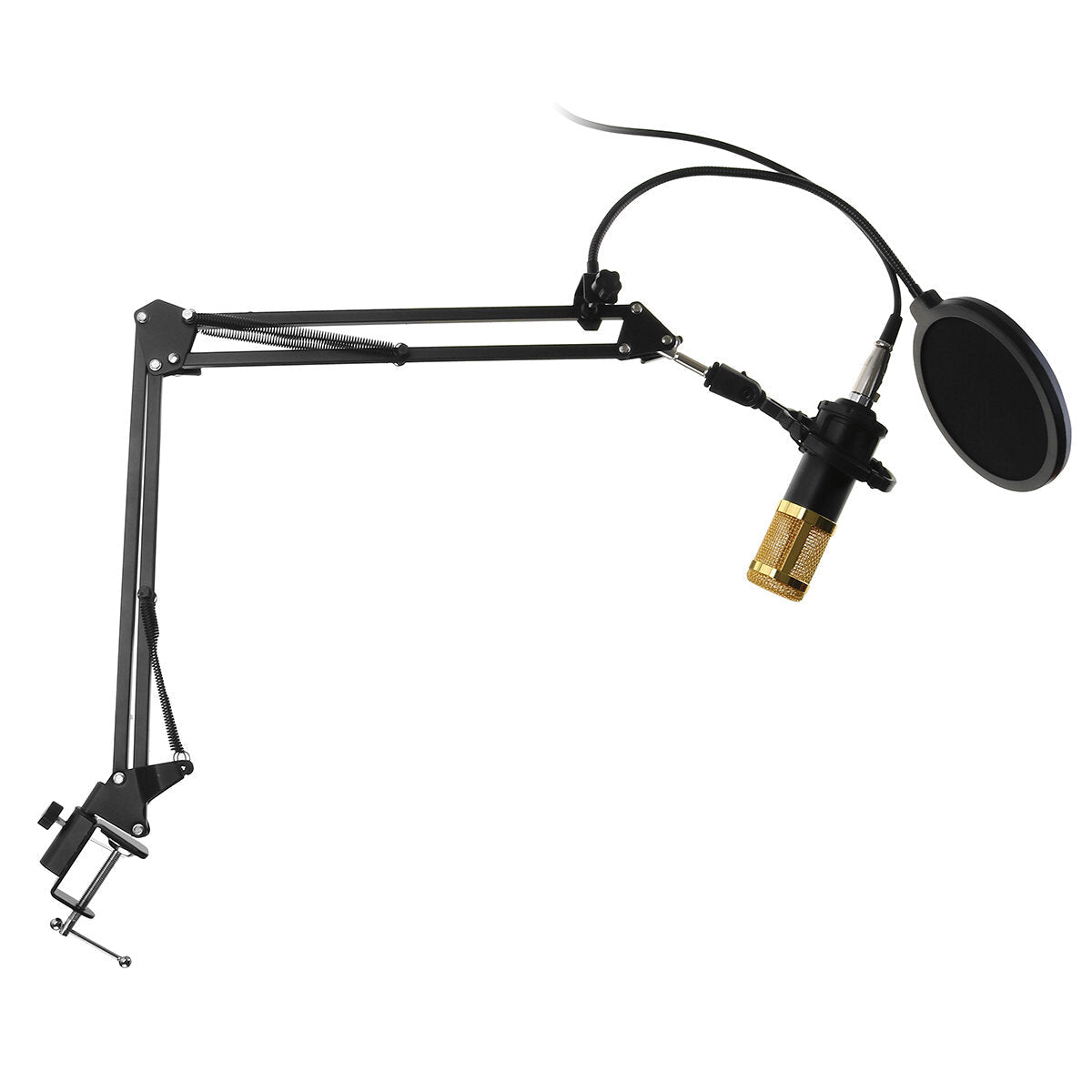 9in1 Condenser Microphone Kit Live Sound Card Stand Shock Mount Professional Mic Set for Broadcast Singing K Songs