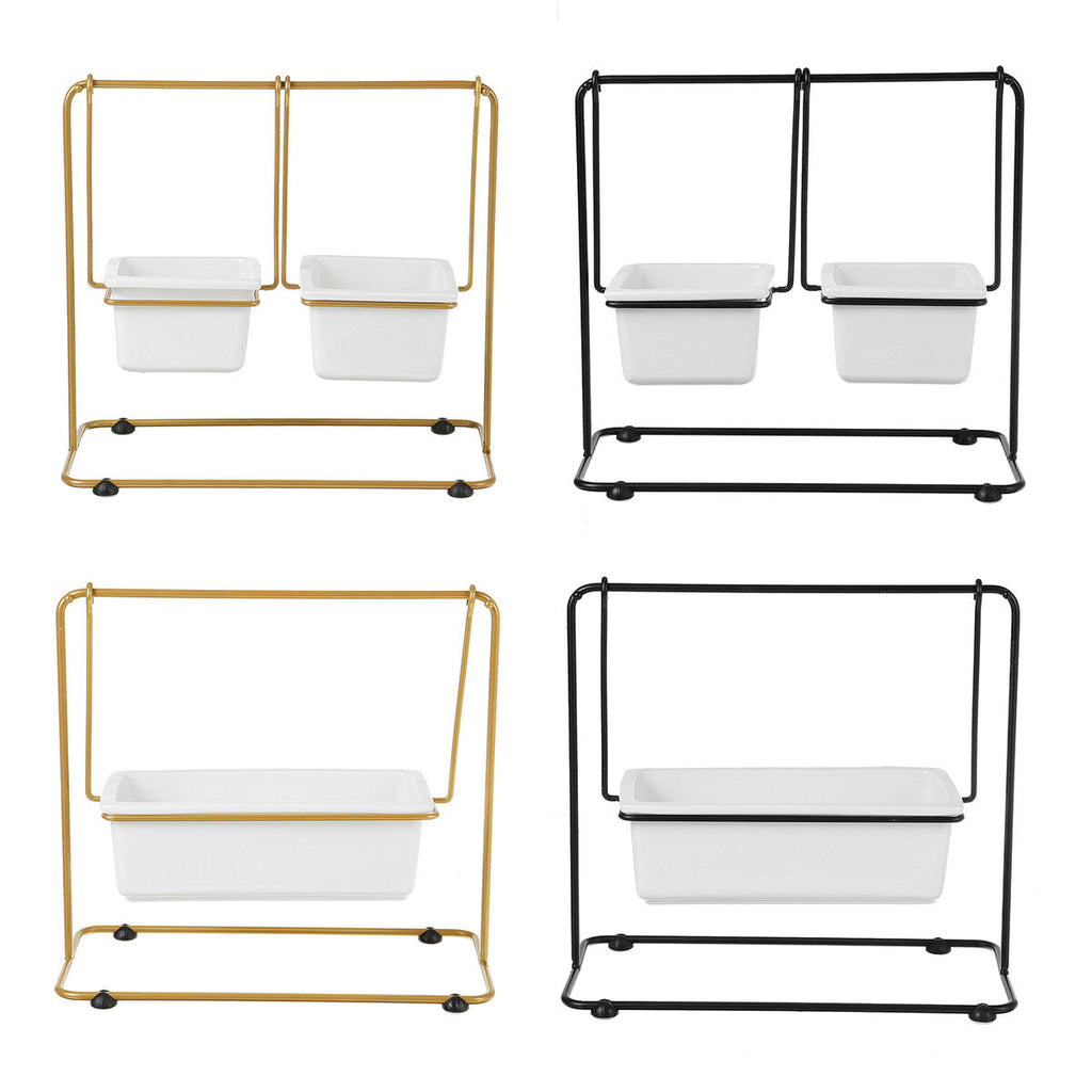 Flower Pot Ceramic Succulent Planter Pots Iron Rack with Ceramic For Garden