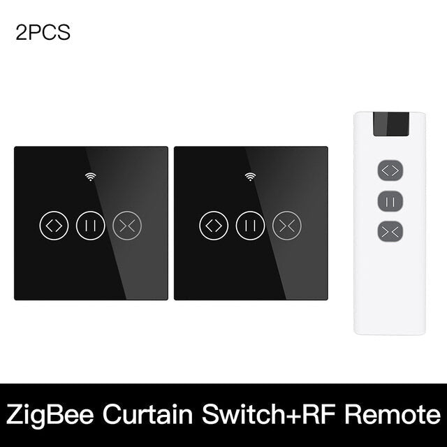 433MHz Smart Touch Curtain Switch Roller Blinds Shutter Wireless Control Relay Status Works with Alexa Google Home