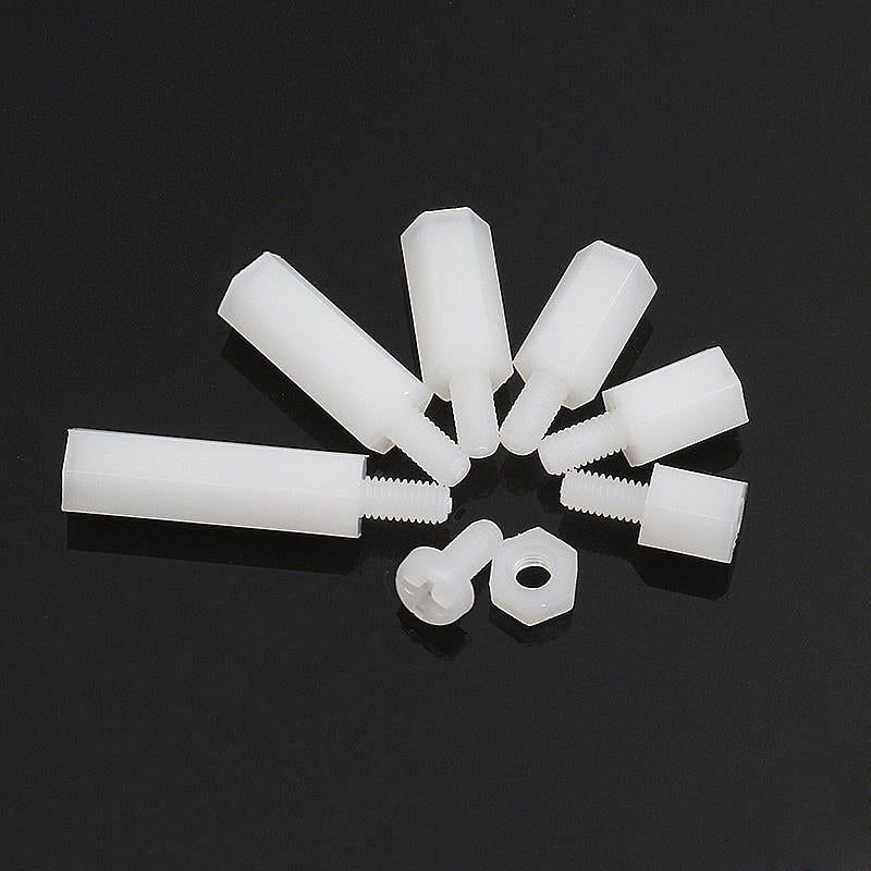 M3NH11 M3 Nylon Screw Black White Hex Screw Nut PCB Standoff Assortment Kit 180Pcs