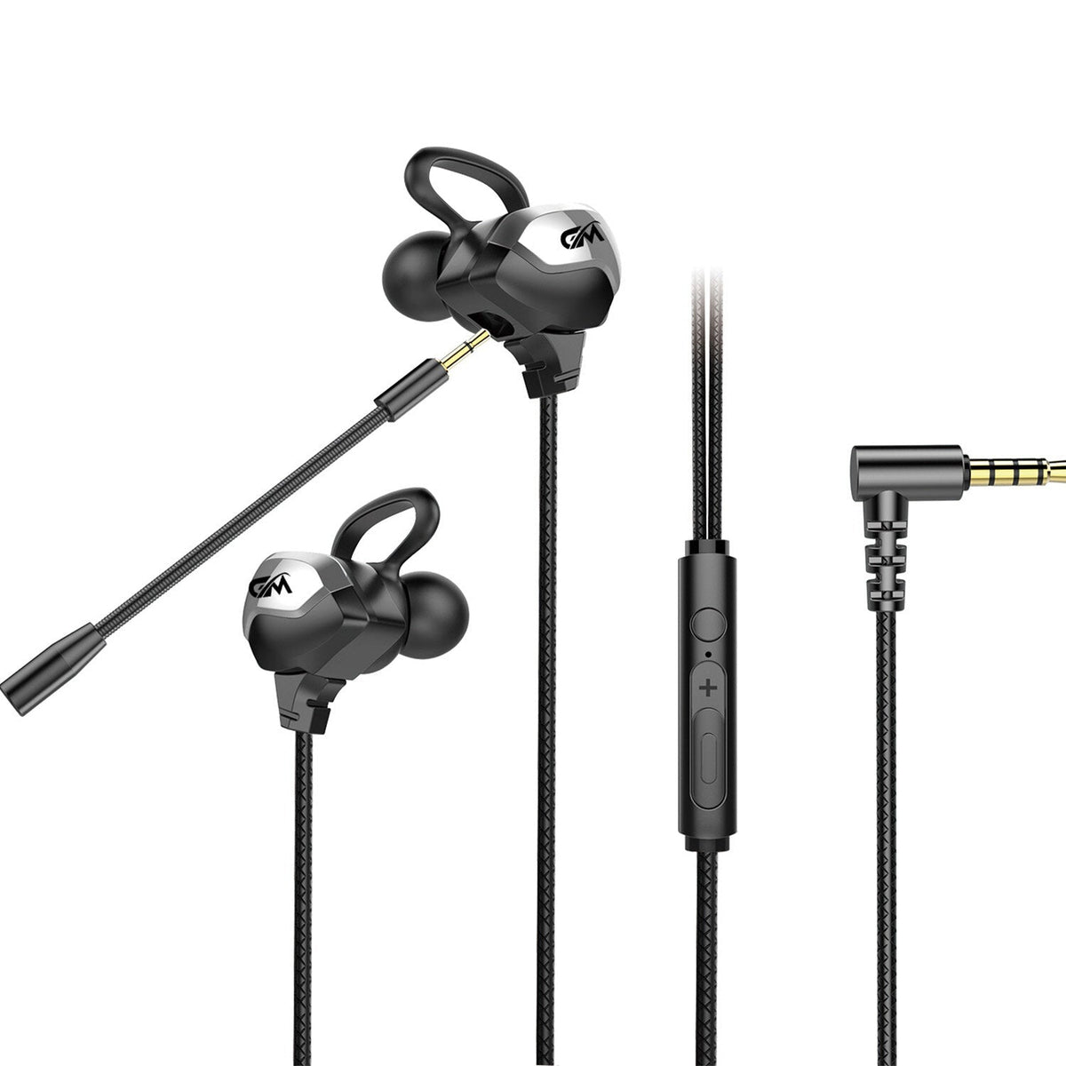 Wired Earphone Stereo Noise Reduction Dynamic In-ear Earbuds 3.5mm Gaming Headset with Mic