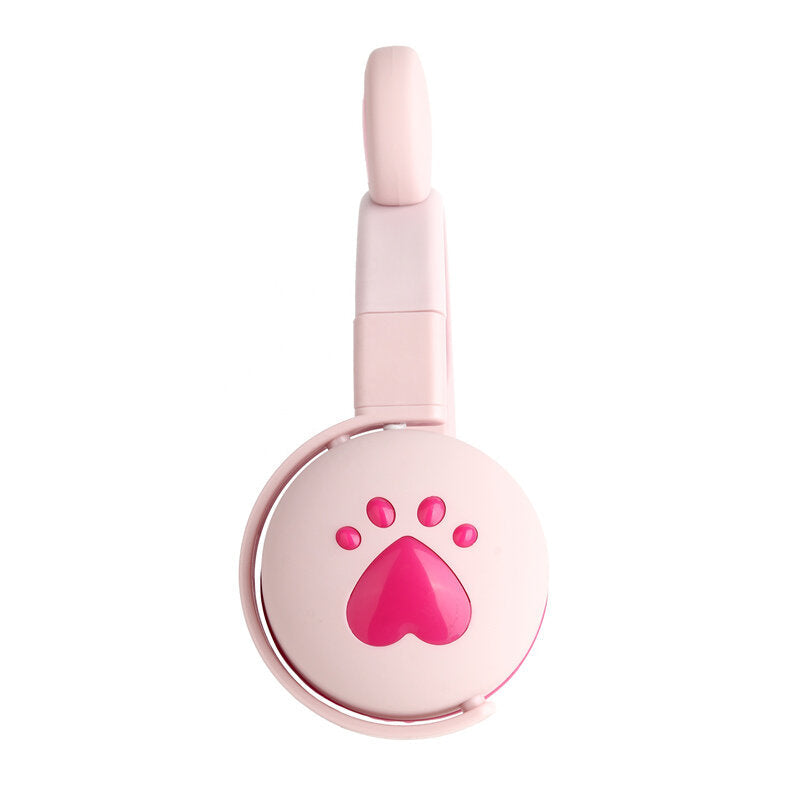 Cute LED Cat Bear Ear Bluetooth 5.0 Headphones Foldable Over-Ear Hi-Fi Stereo Wireless Headset With Mic LED Light