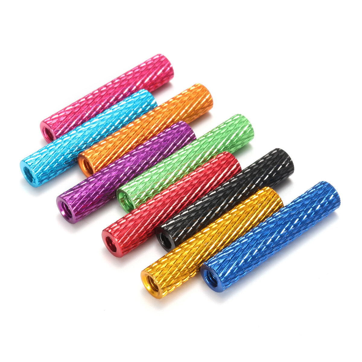 10Pcs M3 25mm Knurled Standoff Aluminum Alloy Anodized Spacer