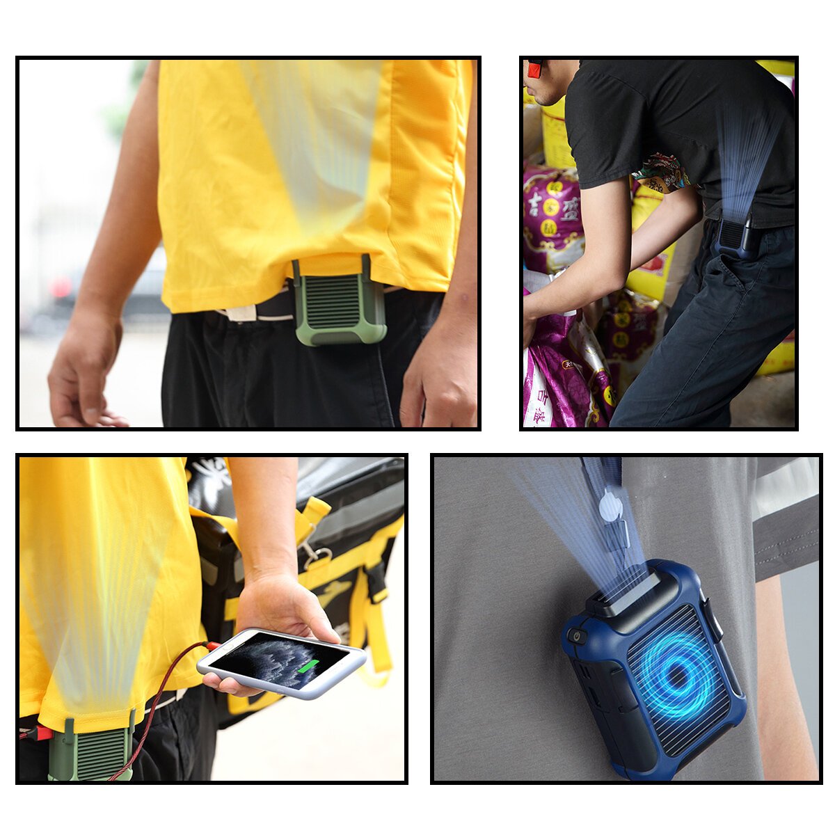 Mini Neck Air Cooler Fan Waist Clip on Fan Lazy Hands-Free Hanging Band USB Rechargeable Handheld Evaporative Cooler
