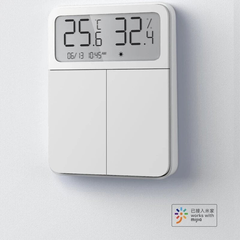 Smart Screen Display Switch With Temperature Humidity Two Way Single Control Work With Bluetooth Mesh Gateway