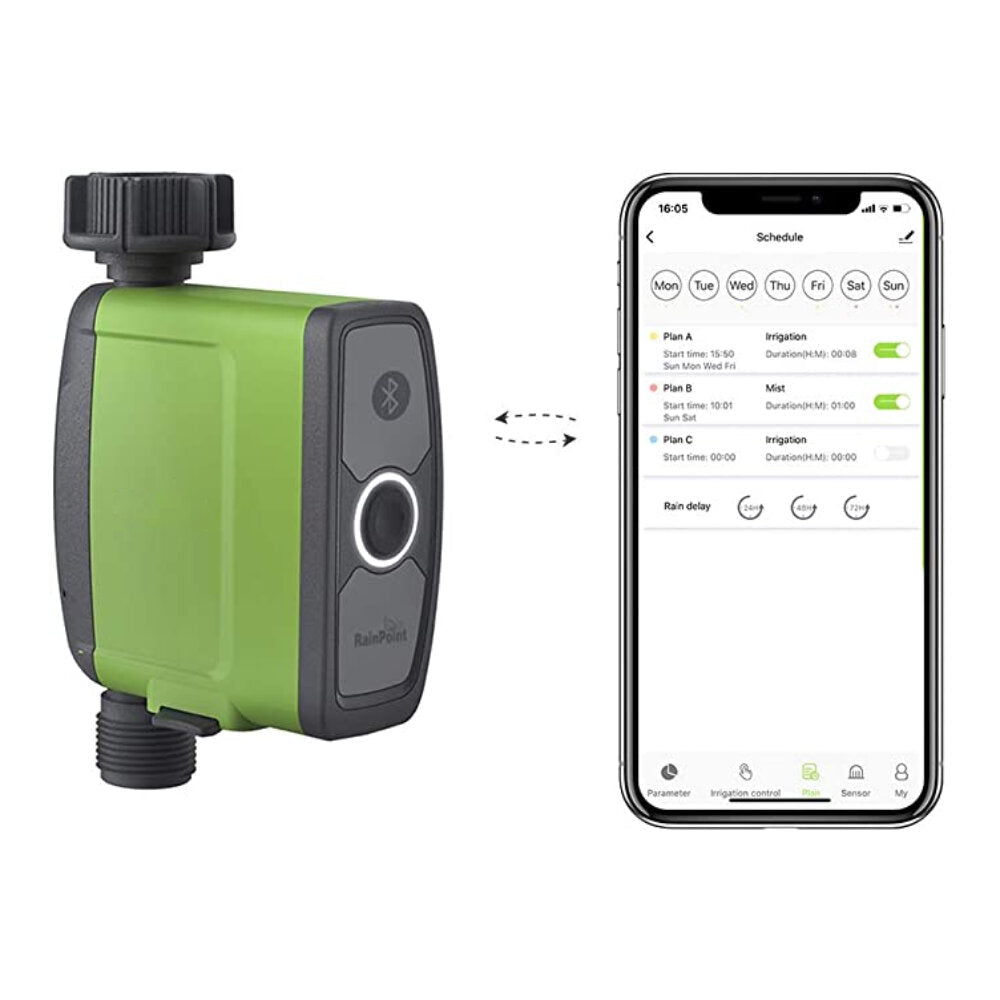 Bluetooth Sprinkler Timer Programmable Smart Hose Faucet Timer with Irrigation&Mist Mode Wireless Remote Control for Outdoor Garden Lawns