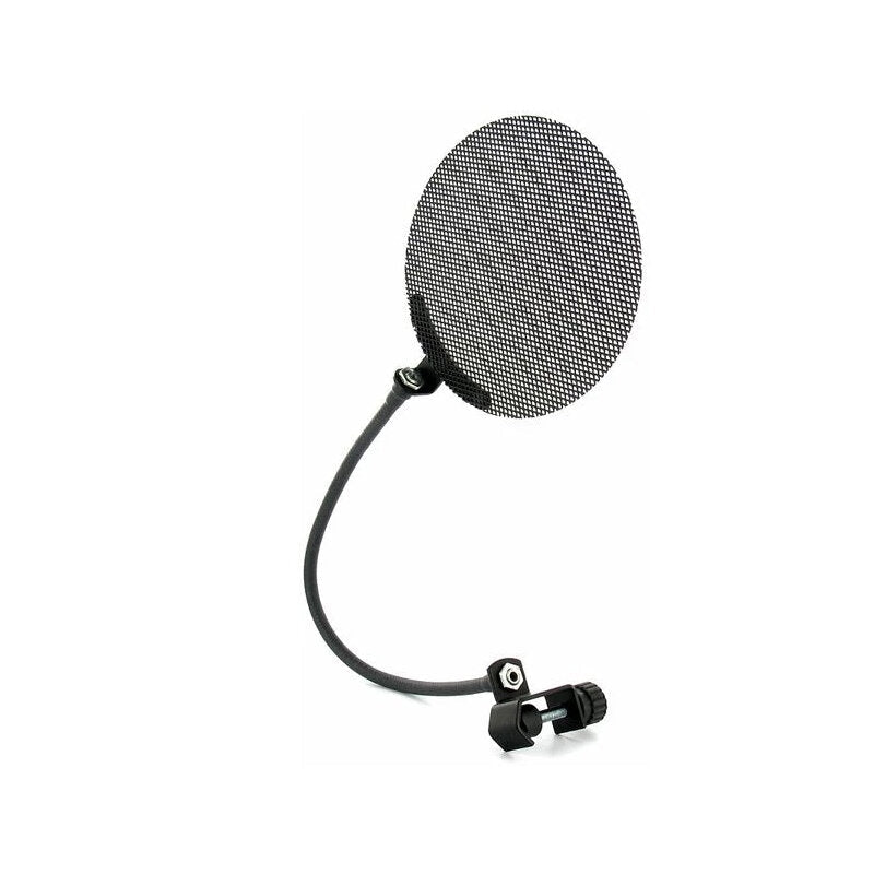 Filter Dual Layered Wind Screen With Enhanced Flexible Gooseneck Clip Stabilization Arm