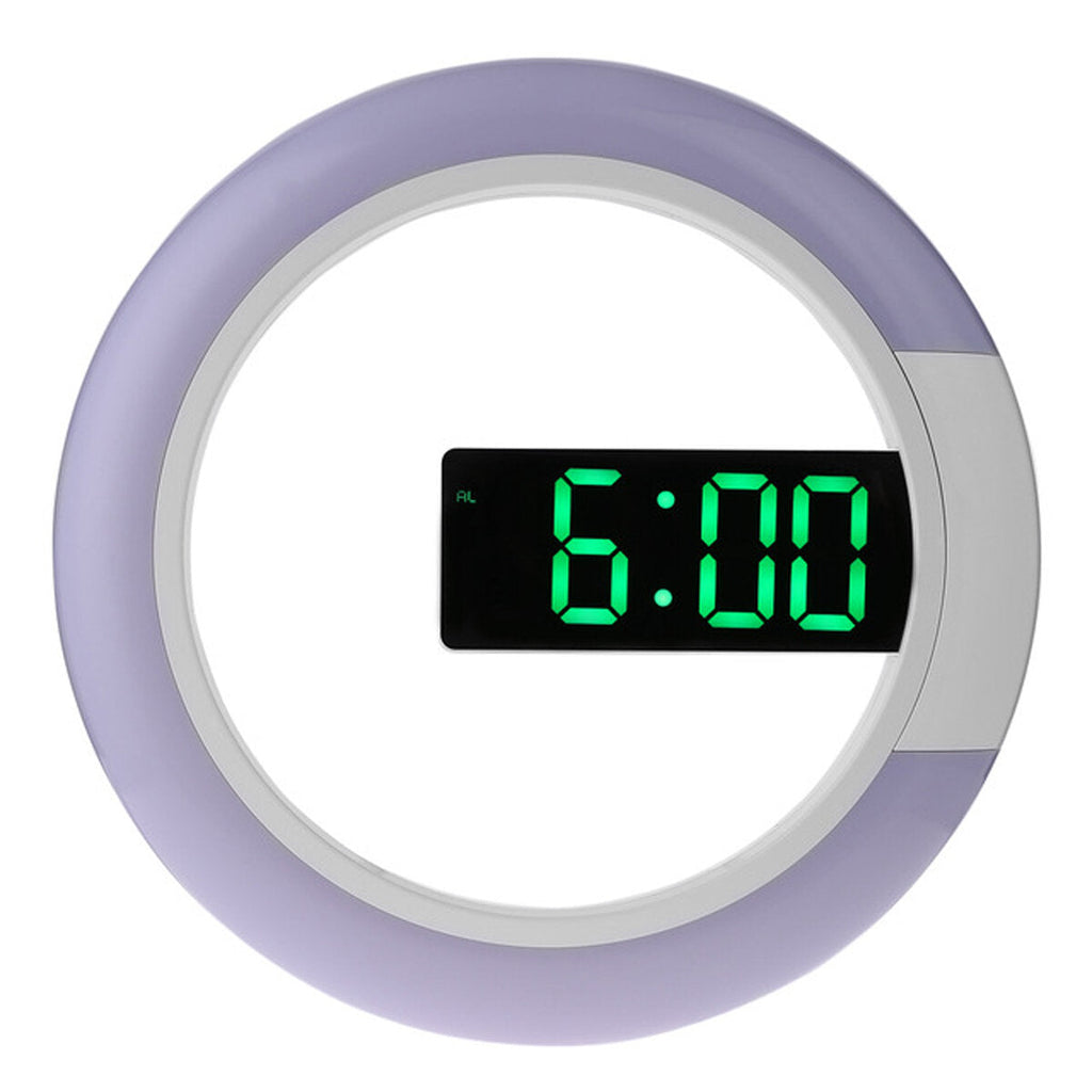 Remote Control LED Wall Clock Time or Temperature Display Ring Light Alarm Clock