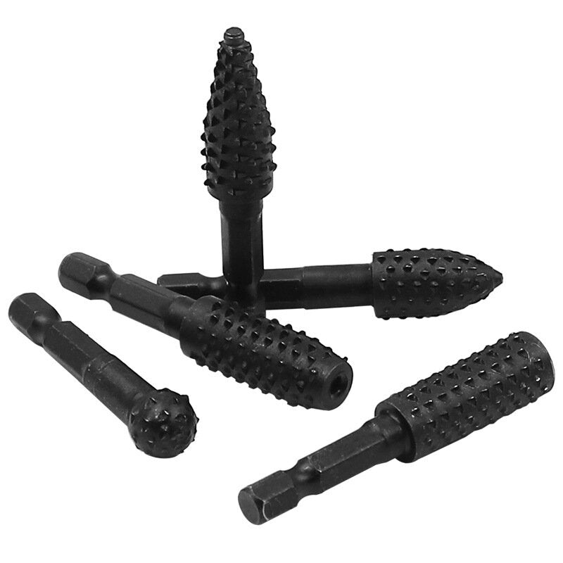 10pcs 1/4 Inch Shank wood working Twist Drill Bits Wood Carving File Drill Bits wood working Rasp Chisel