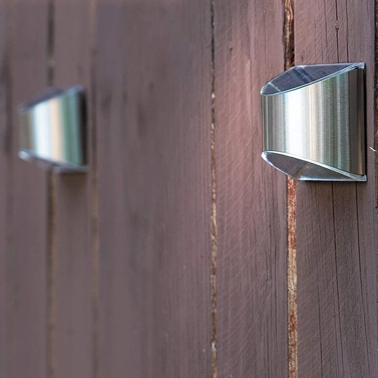 Outdoor Stainless Steel Solar Wall Lamp Waterproof Yard Garden Lighting Pack 2