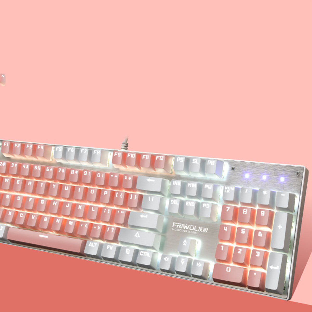 Wired Mechanical Keyboard 104 Keys RGB Backlight Blue Switch Waterproofd USB Gaming Keyboard for Laptop Desktop PC