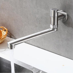 Wall Mount Kitchen Single Cold Faucet 304 Stainless Steel Into The Pool Fast Open With Long Tap Bocks Mop Washing Machine