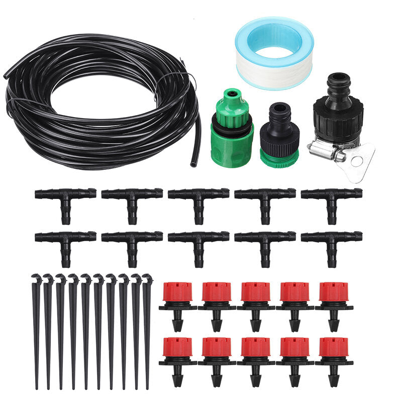 10/25m Hose Irrigation Dripper Watering Kit Automatic Irrigation System Garden Cooling Tool Kits