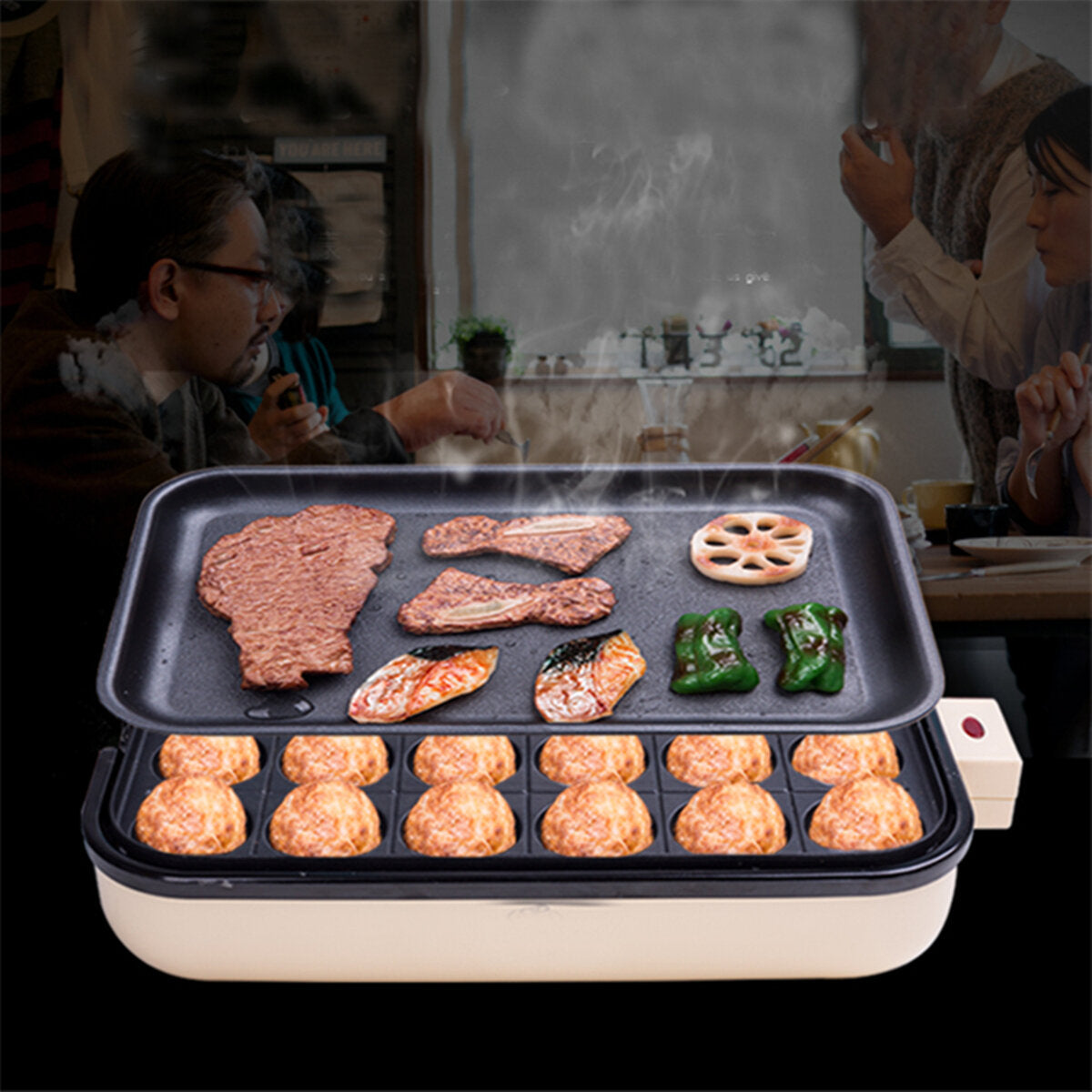 24 Holes Grill Pan Plate Cooking Octopus Ball Kitchen Maker Baking Mold