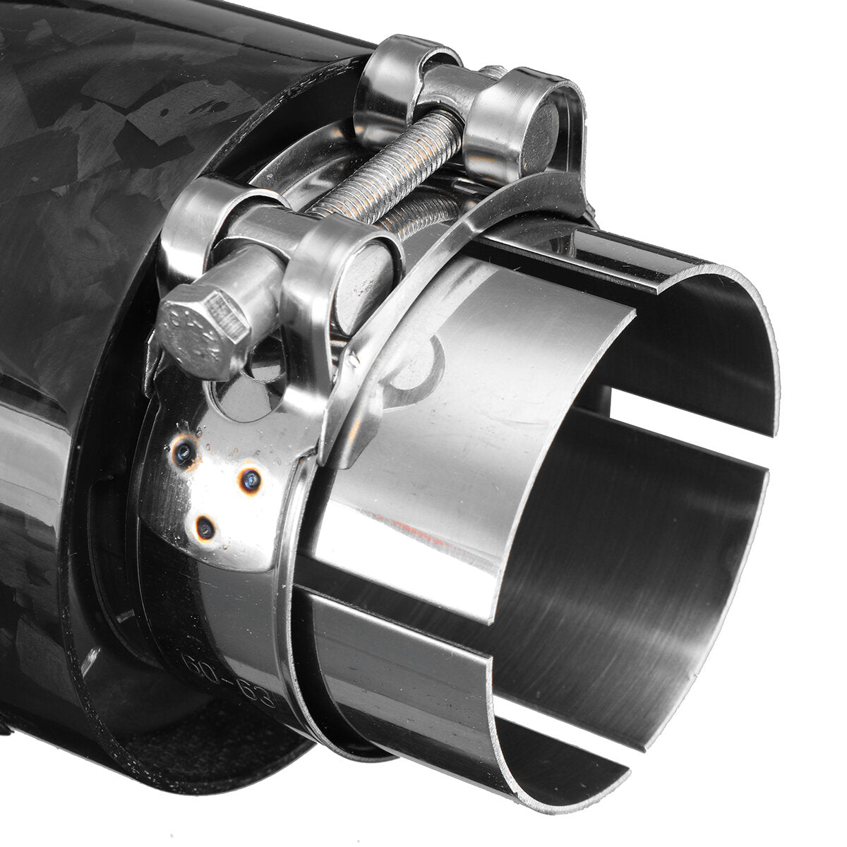 63mm-89mm Universal Air Vent Gas Outlet Glossy Forged Carbon Fiber Exhaust Pipes Modified Tail Throat