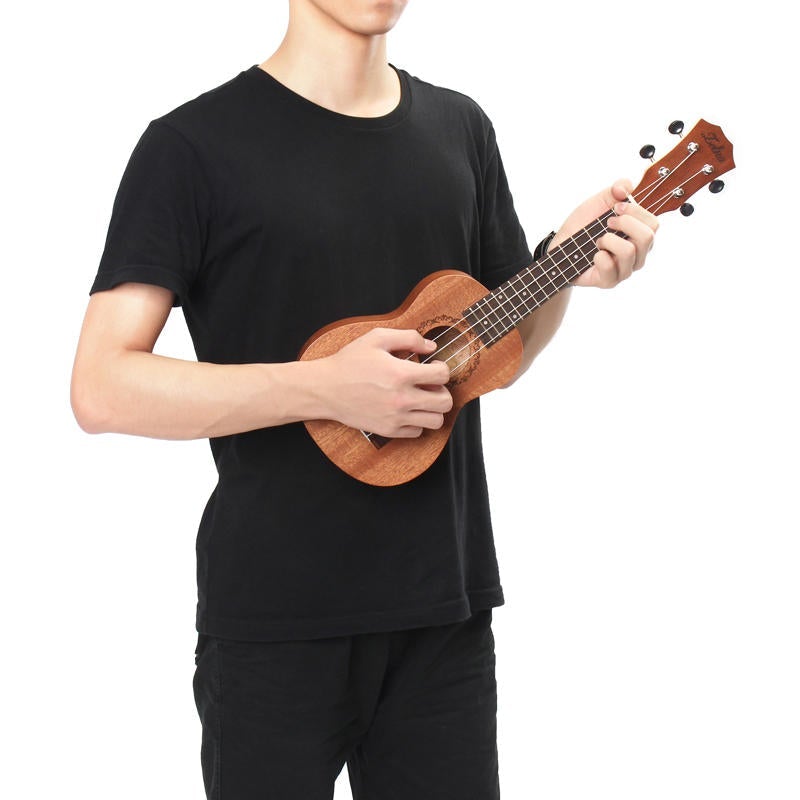 21 Inch Mahogany Ukulele Uke 15 Frets Soprano Hawaiian Guitar Musical Instrument