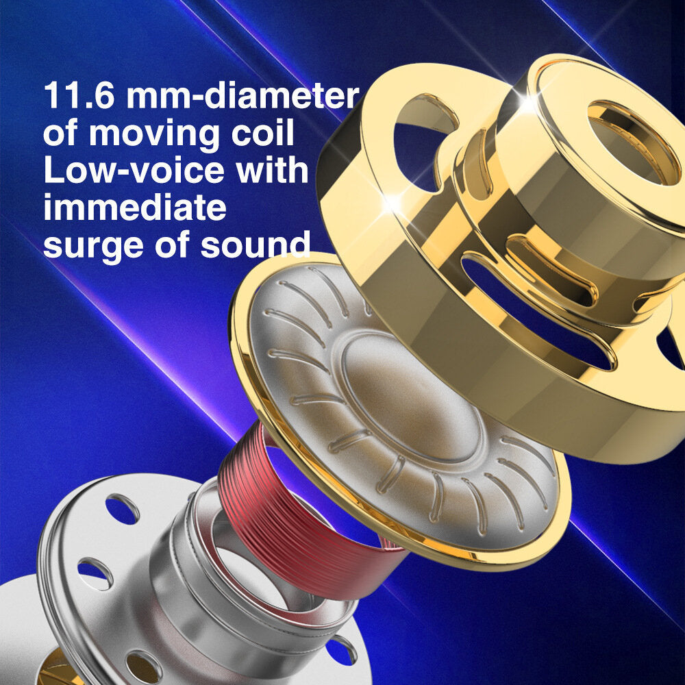 Earphones Dual Driver Sport HD Earbuds 3.5mm Headset with Microphone Music 3.5mm Plug in-ear Earphones