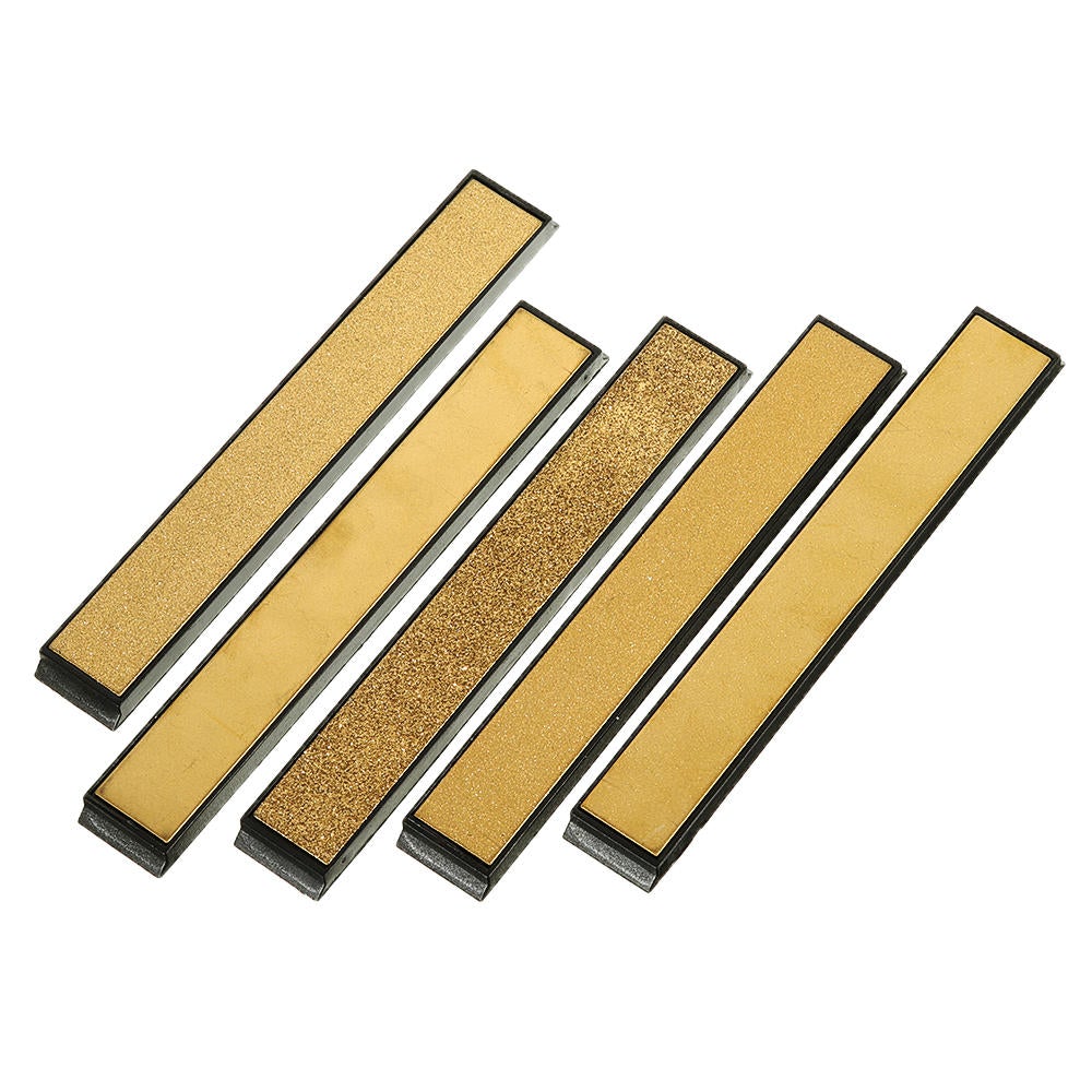 Titanium Coated Diamond Knife Sharpener 80-2000 Grit Angle Sharpening Stone Whetstone Bar with Base